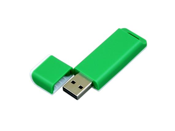 USB 2.0- флешка на 64 Гб с оригинальным двухцветным корпусом