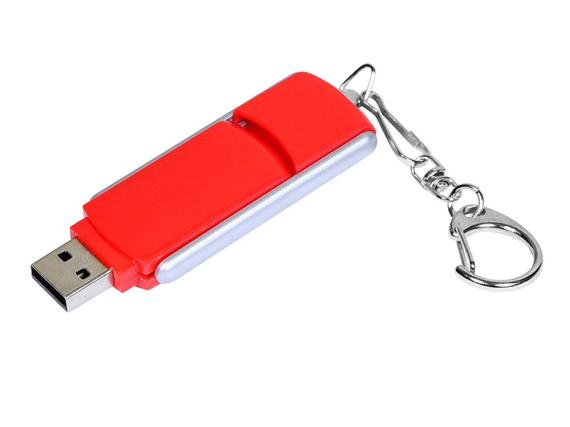 USB 2.0- флешка промо на 4 Гб с прямоугольной формы с выдвижным механизмом