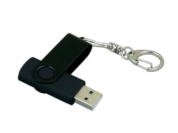 USB 3.0- флешка промо на 64 Гб с поворотным механизмом и однотонным металлическим клипом