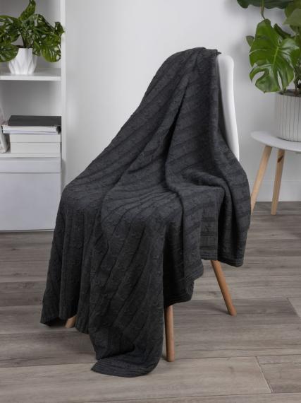 Плед Trenza, темно-серый