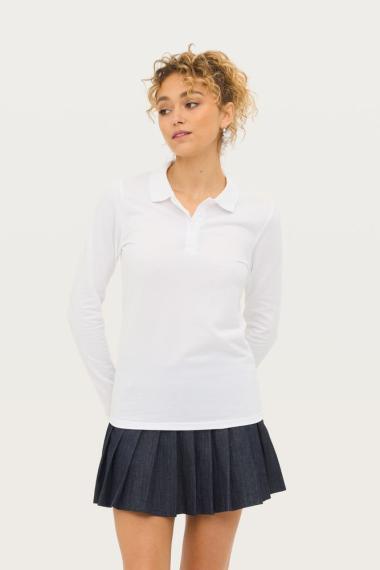Рубашка поло женская с длинным рукавом Perfect LSL Women ярко-синяя, размер XL