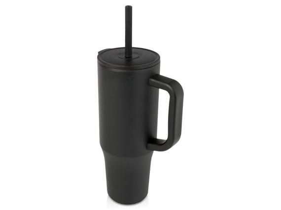 Герметичная термокружка «Brady» с силиконовой трубочкой, переработанная сталь, 900 мл