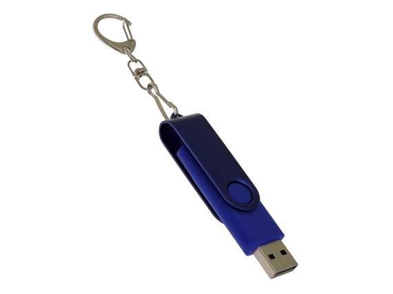 USB 2.0- флешка на 16 Гб с поворотным механизмом и дополнительным разъемом Type-C