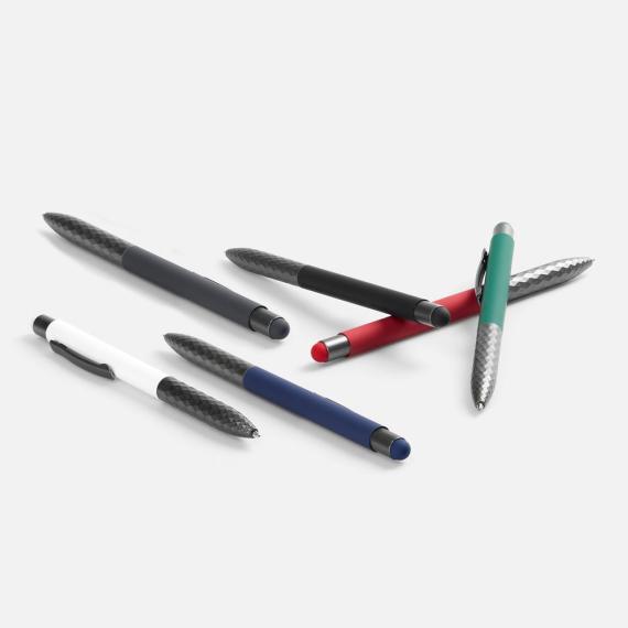 Ручка шариковая со стилусом Digit Soft Touch, зеленая