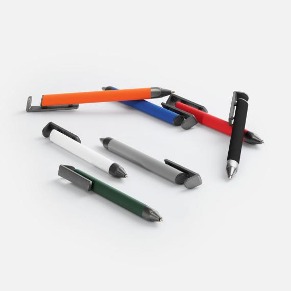 Ручка шариковая Standic с подставкой для телефона, красная