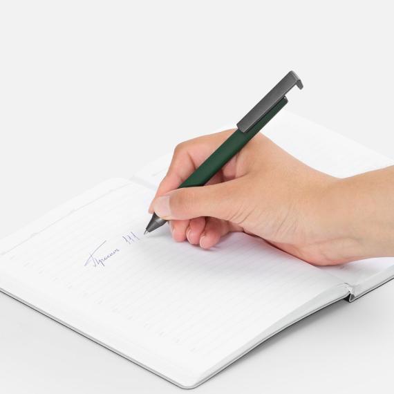 Ручка шариковая Standic с подставкой для телефона, зеленая