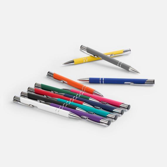 Ручка шариковая Keskus Soft Touch, белая