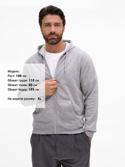 Толстовка унисекс Stone серый меланж, размер L