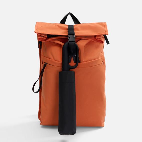 Зонт складной Skymate с УФ-защитой и ручкой-карабином, черный