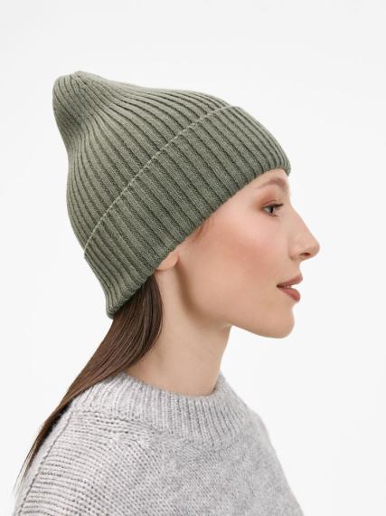 Шапка Catch Match без помпона, зеленая (полынь)
