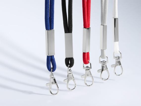 Шнурок для бейджа Tube Metal, серый