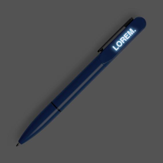 Ручка шариковая Lucenti с подсветкой логотипа, в футляре, синяя