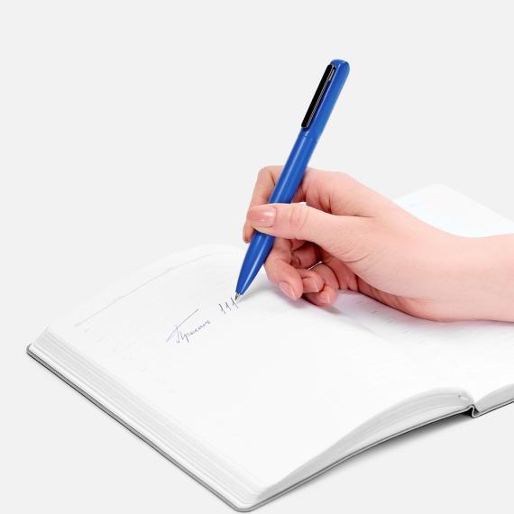 Ручка шариковая Lucenti с подсветкой логотипа, в футляре, синяя