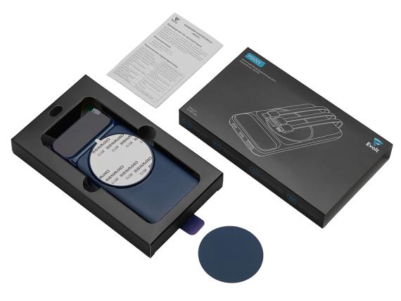 Магнитный беспроводной внешний аккумулятор со встроенными кабелями «Мэни», 10000 мАч