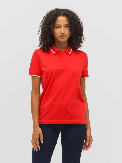 Рубашка поло унисекс Palermo, красная с белым, размер XS
