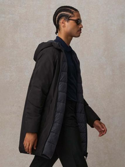 Куртка-парка унисекс Reverse, черная, размер XXL